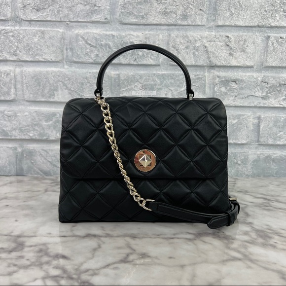 Kate Spade Natalia Quilted Leather Top Handle Satchel Crossbody & Medium Wallet - Picture 2 of 16